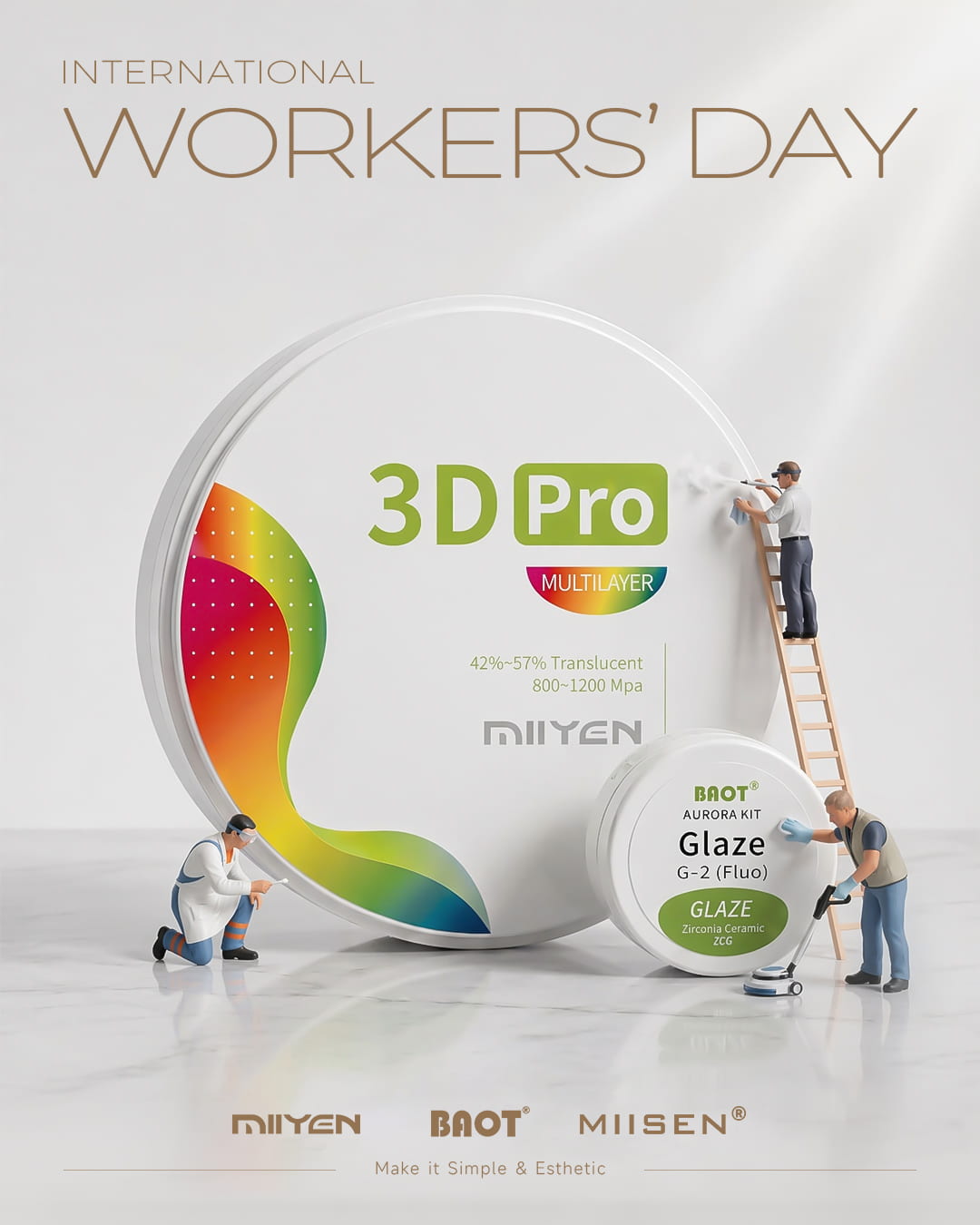 BAOT MIIYEN MIISEN 3D PRO Zirconia Block Dental Glaze for dental lab